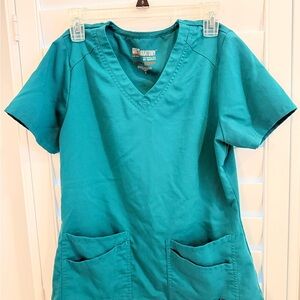 Barco Uniforms Women's Aqua Short Sleeve Top and Bottoms matching set